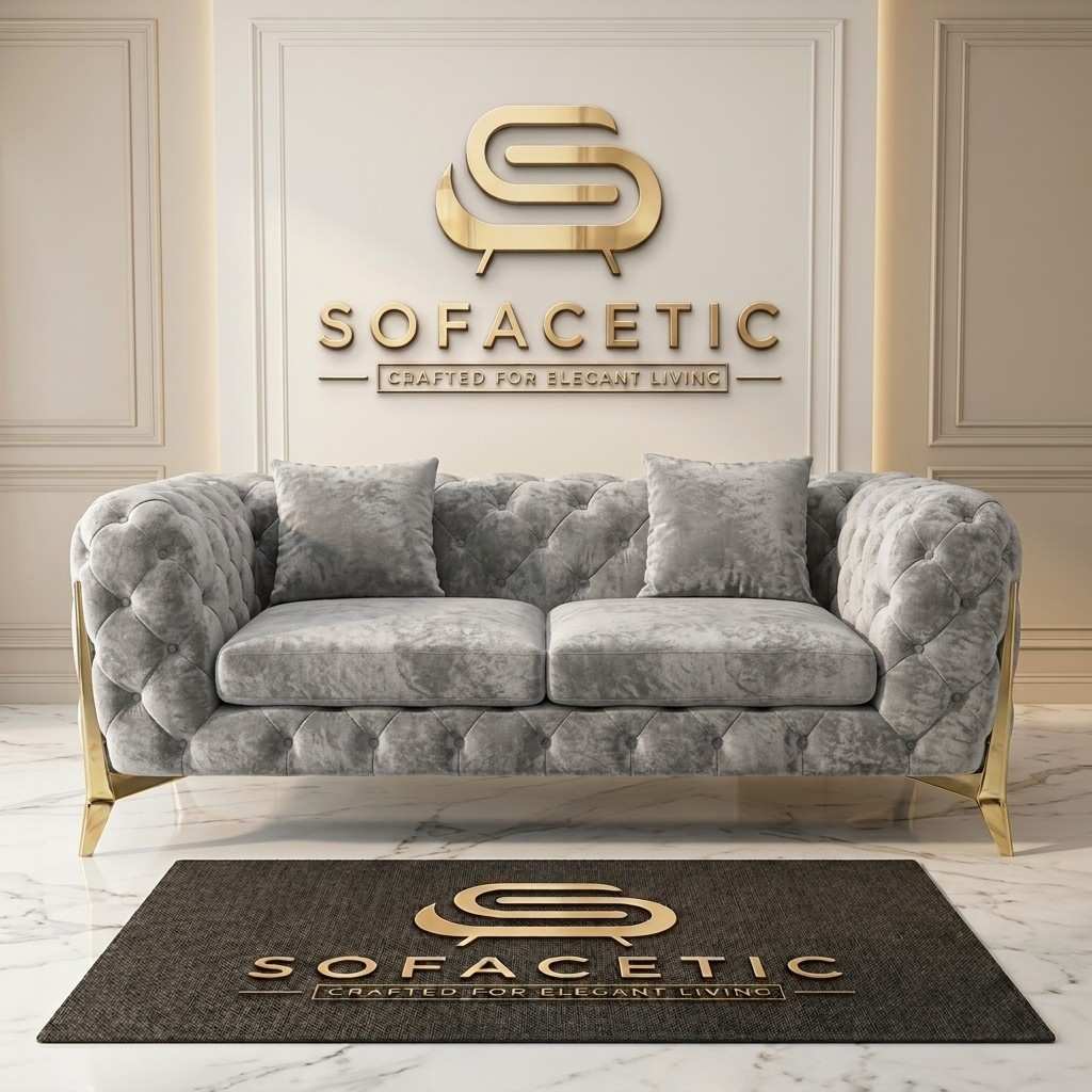 Italian Crush Velvet Fabric Chesterfield Sofa Set