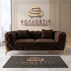 Italian Plush Velvet Fabric Chesterfield Sofa Set