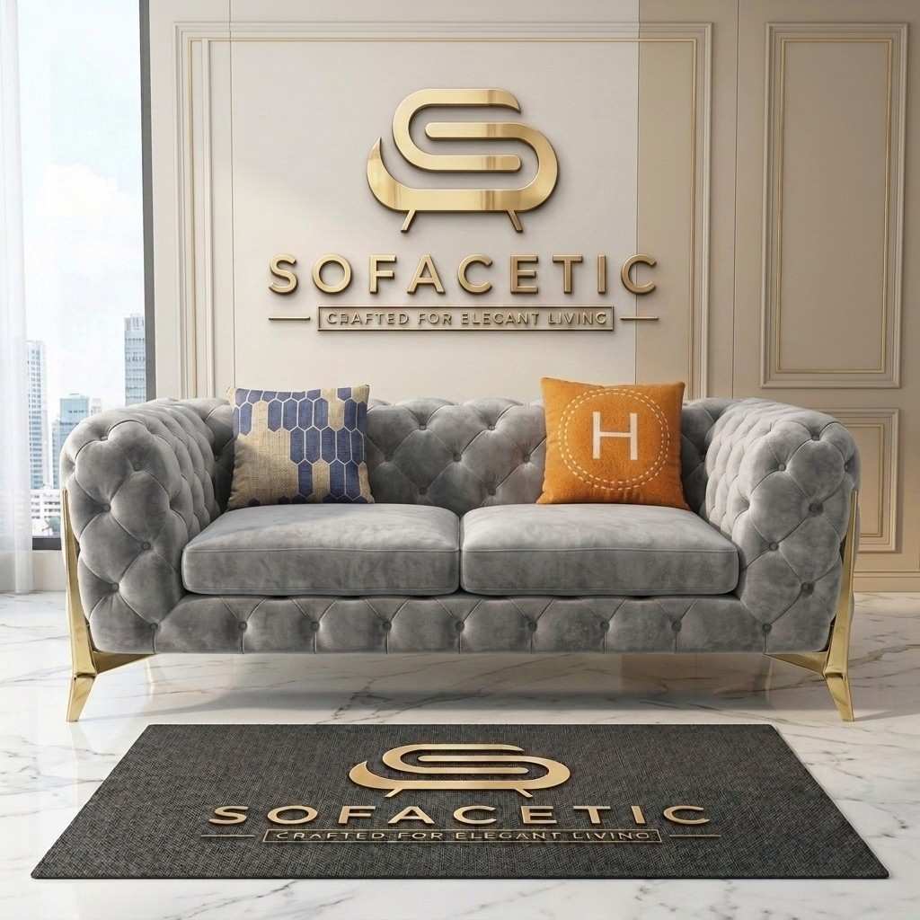 Italian Plush Velvet Fabric Chesterfield Sofa Set