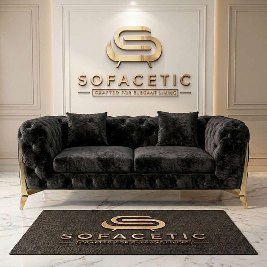 Italian Crush Velvet Fabric Chesterfield Sofa Set