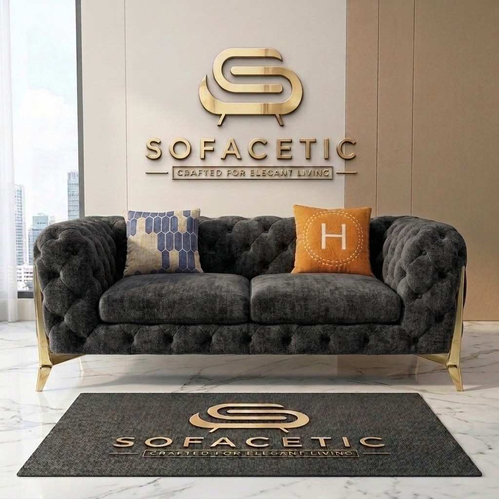 Italian Chenille Fabric Chesterfield Sofa Set