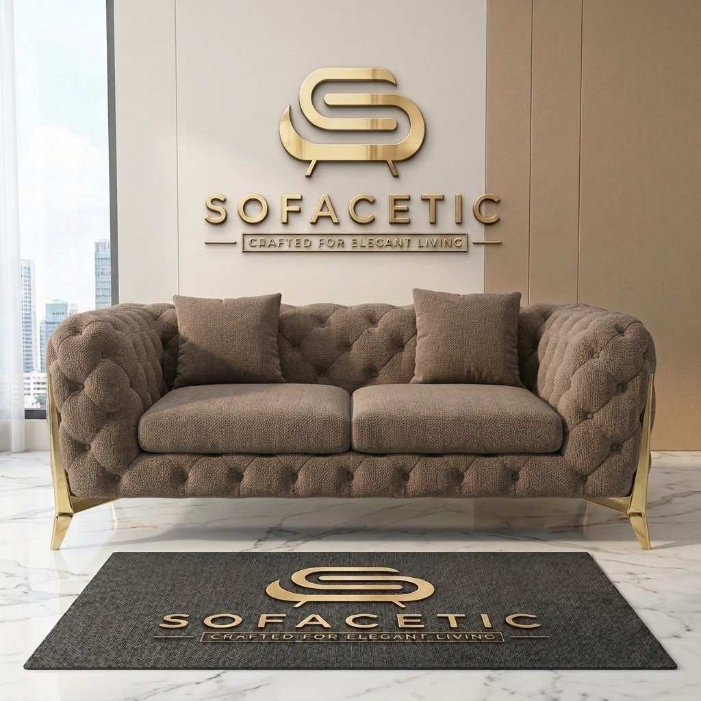 Italian Chenille Fabric Chesterfield Sofa Set