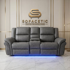 Berlin Fabric Recliner Sofa Grey Set