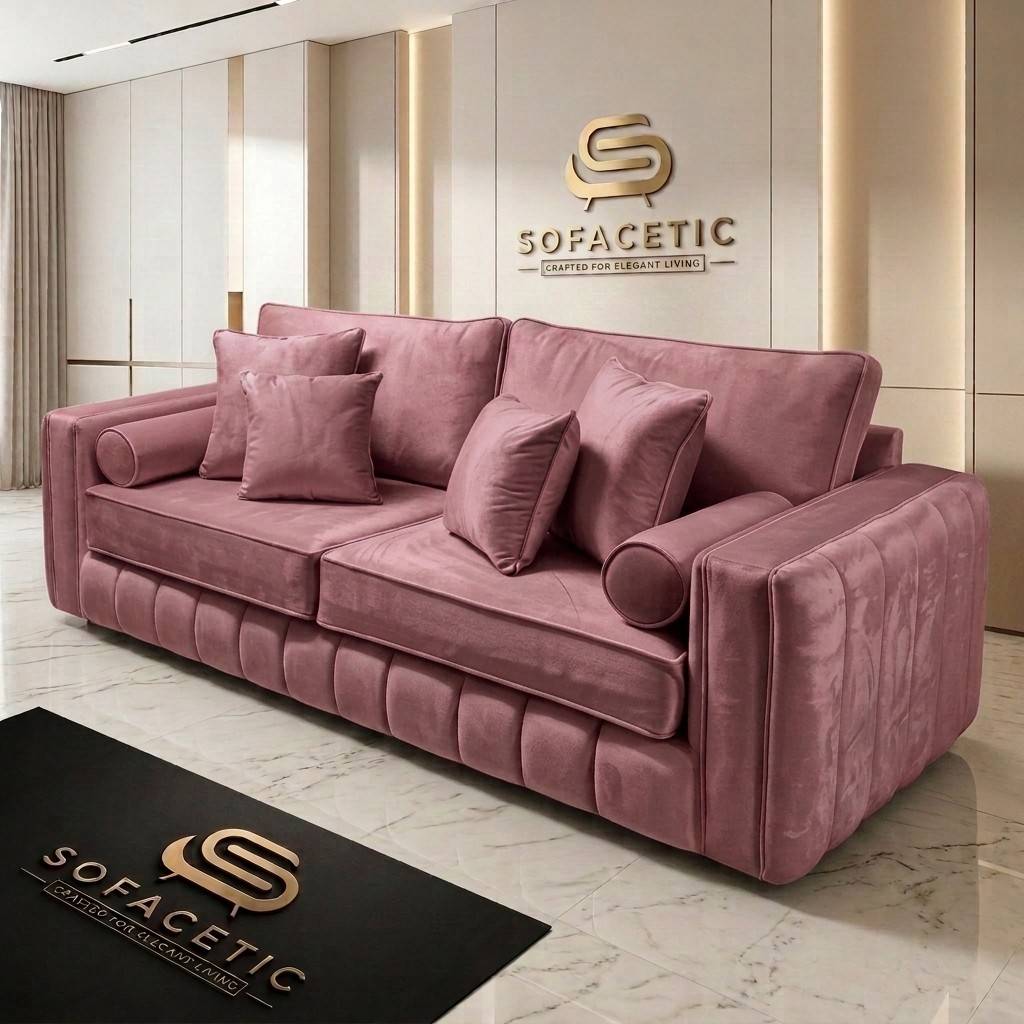 Lilly Plush Velvet Fabric Luxury Sofa Set