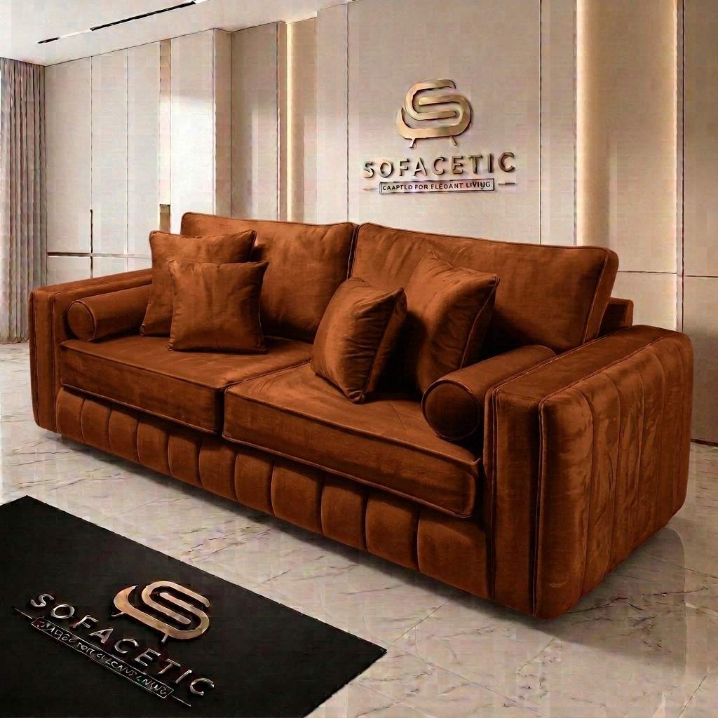 Lilly Plush Velvet Fabric Luxury Sofa Set