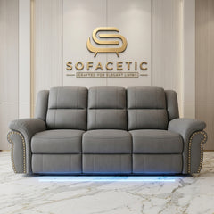 Berlin Fabric Recliner Sofa Grey Set