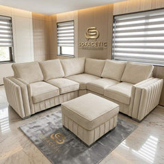 Lilly Plush Velvet Fabric Luxury Sofa Set