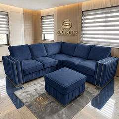 Lilly Plush Velvet Fabric Luxury Sofa Set
