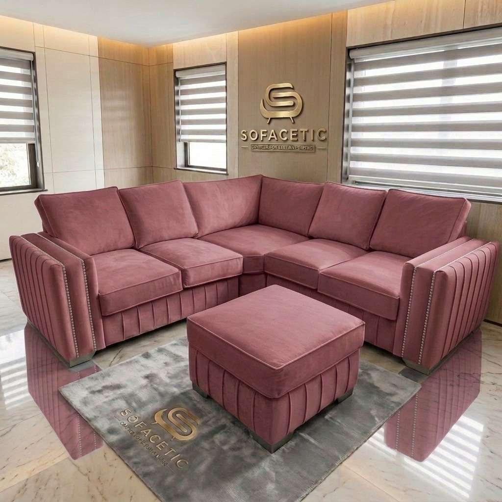 Lilly Plush Velvet Fabric Luxury Sofa Set