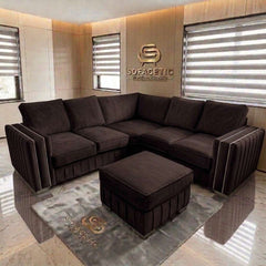 Lilly Plush Velvet Fabric Luxury Sofa Set