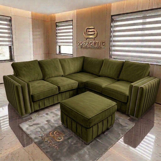 Lilly Plush Velvet Fabric Luxury Sofa Set