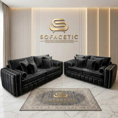 Lilly Plush Velvet Fabric Luxury Sofa Set