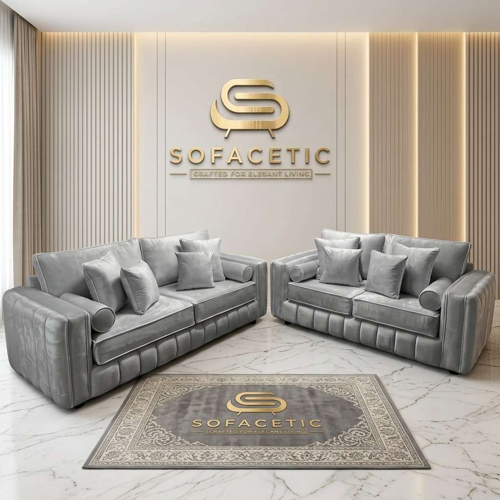 Lilly Plush Velvet Fabric Luxury Sofa Set