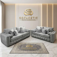 Lilly Plush Velvet Fabric Luxury Sofa Set
