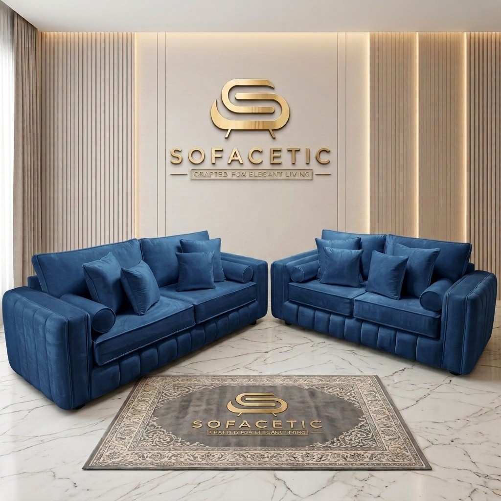 Lilly Plush Velvet Fabric Luxury Sofa Set