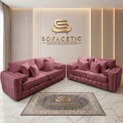 Lilly Plush Velvet Fabric Luxury Sofa Set