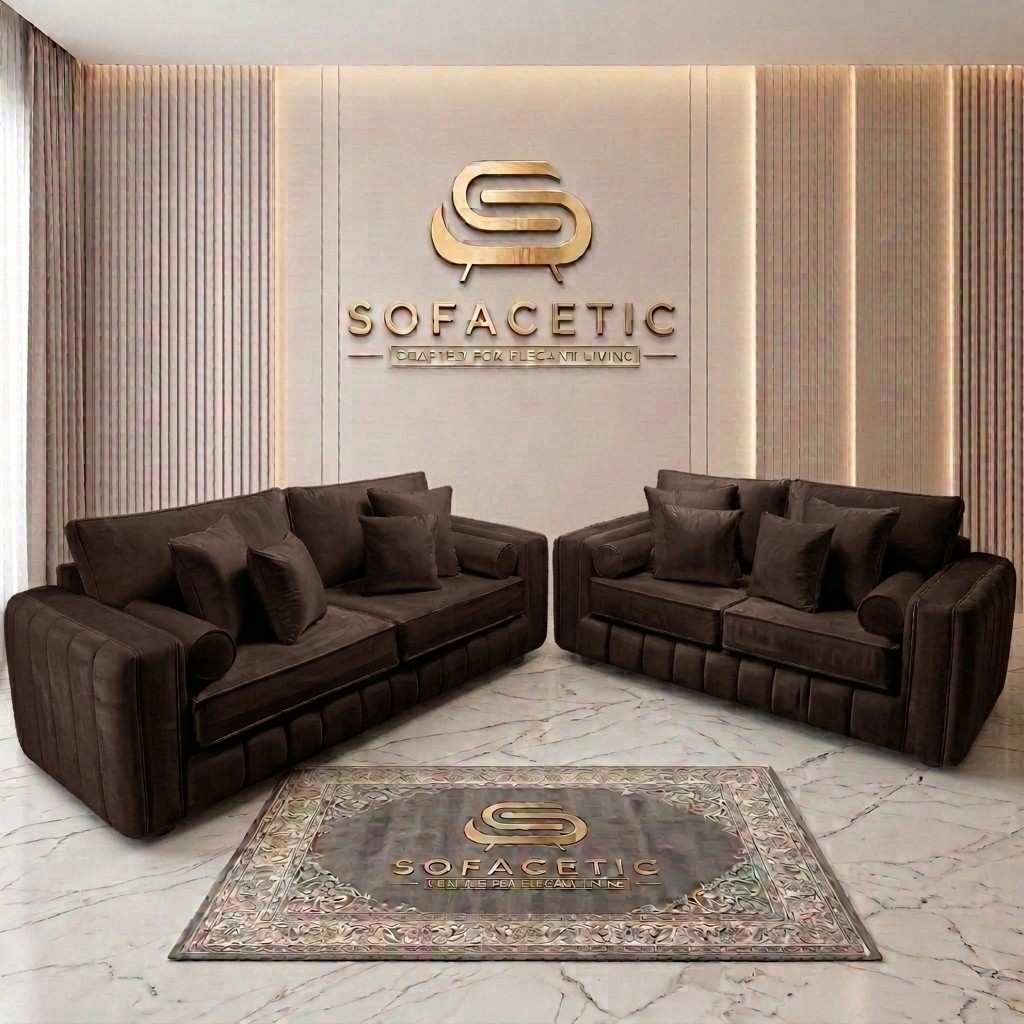Lilly Plush Velvet Fabric Luxury Sofa Set