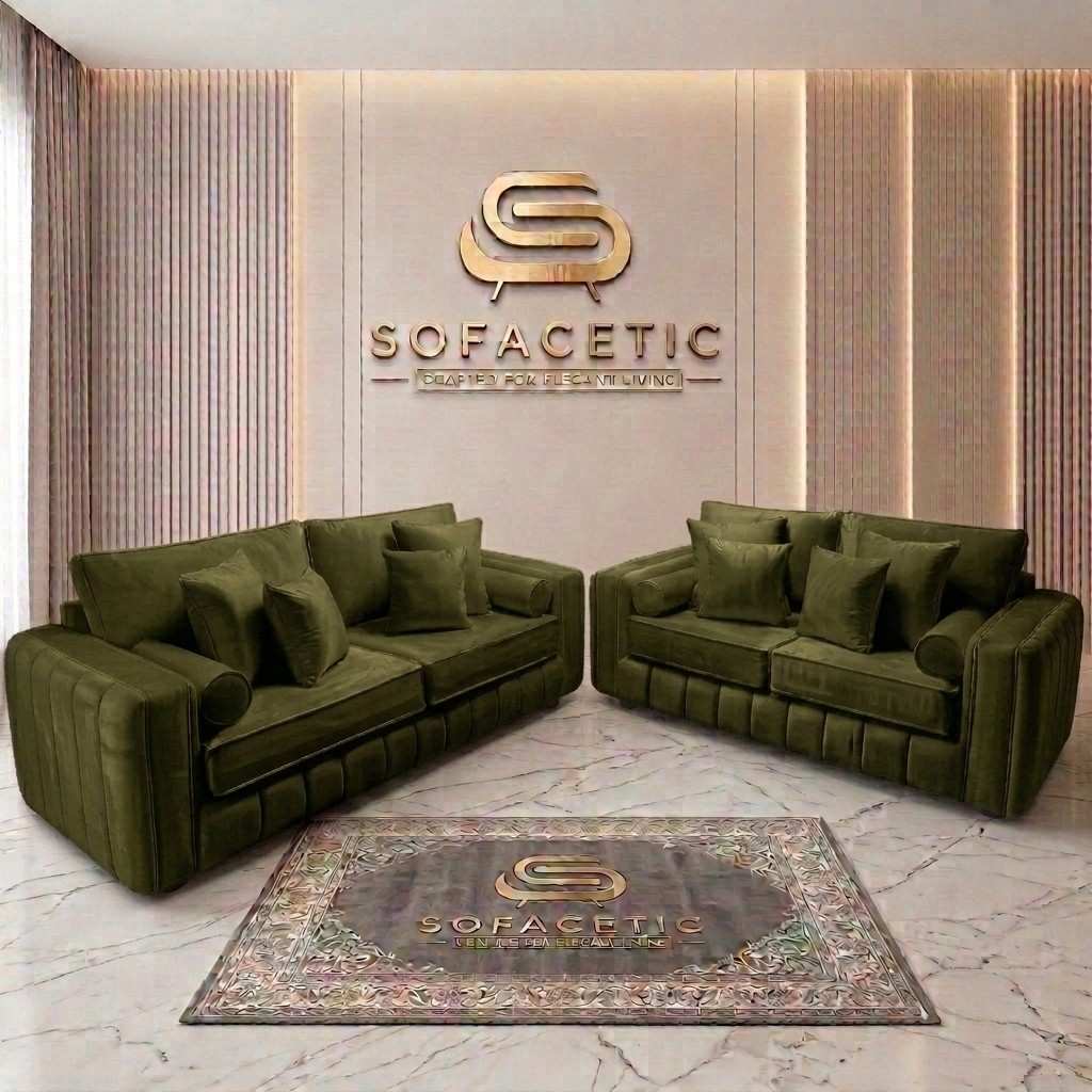 Lilly Plush Velvet Fabric Luxury Sofa Set