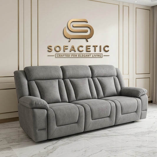 Buenos Fabric Suite Recliner Sofa Grey Set
