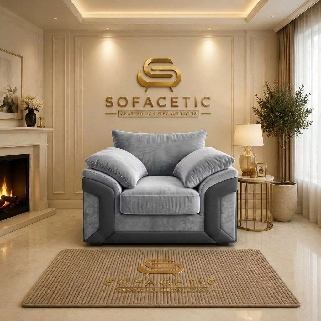 Dino Plush Velvet Modern Sofa Set