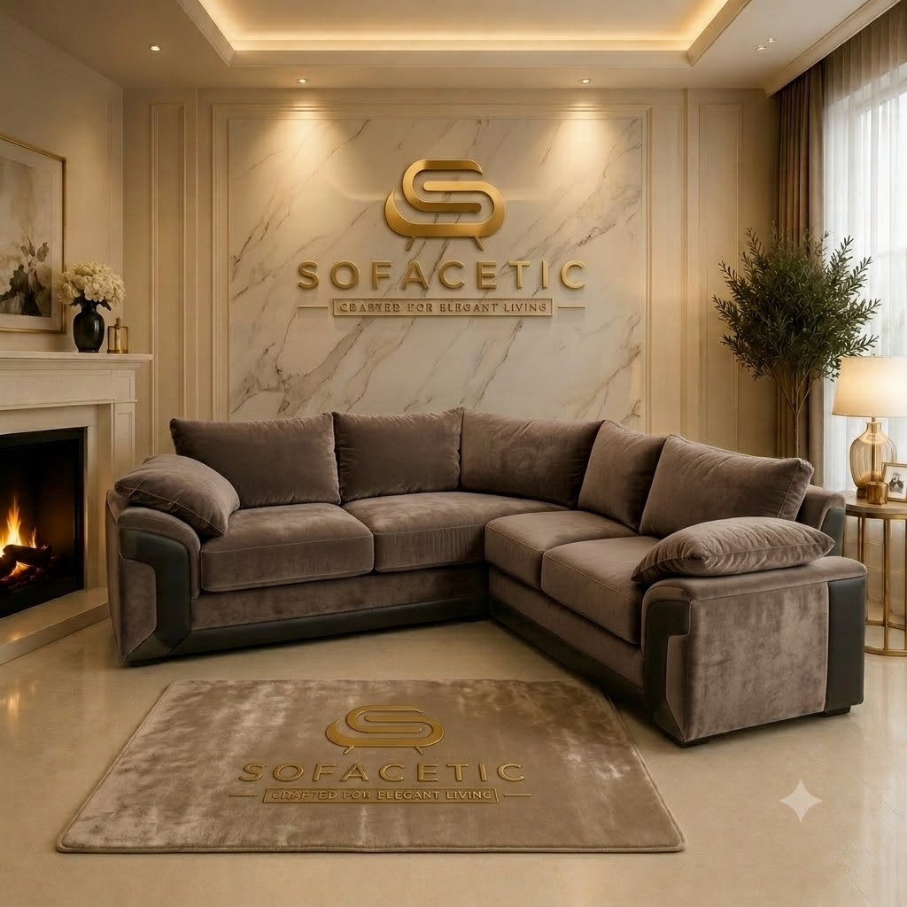 Dino Plush Velvet Modern Sofa Set