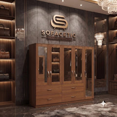 5 Door Walnut color Wardrobe