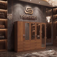 5 Door Walnut color Wardrobe