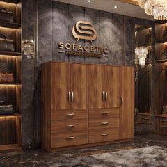 5 Door Walnut color Wardrobe