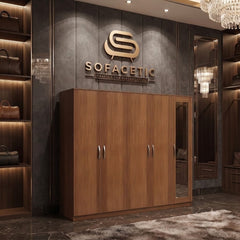 5 Door Walnut color Wardrobe