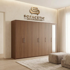 6 Door Walnut color Wardrobe