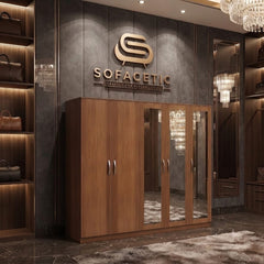 5 Door Walnut color Wardrobe