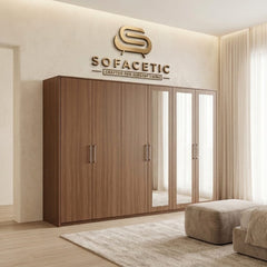 6 Door Walnut color Wardrobe