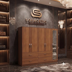 5 Door Walnut color Wardrobe