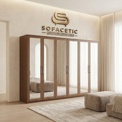 6 Door Walnut color Wardrobe