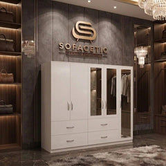5 Door white color Wardrobe