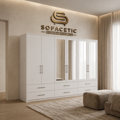 6 Door white color Wardrobe