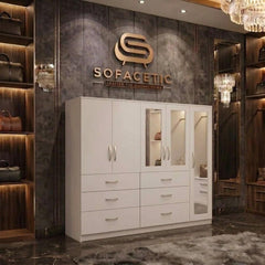 5 Door white color Wardrobe