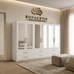 6 Door white color Wardrobe