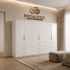 6 Door white color Wardrobe
