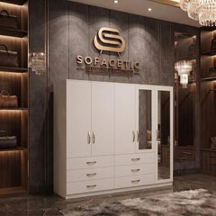 5 Door white color Wardrobe