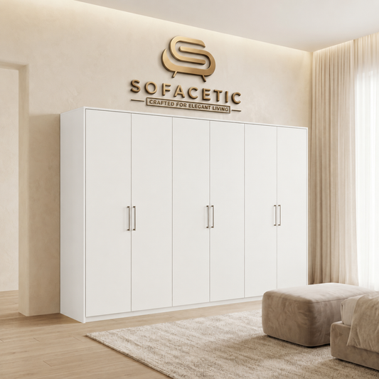 6 Door white color Wardrobe