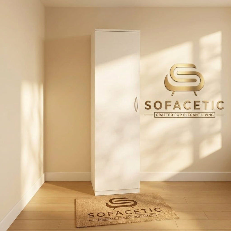 Single Door White Color Wardrobe