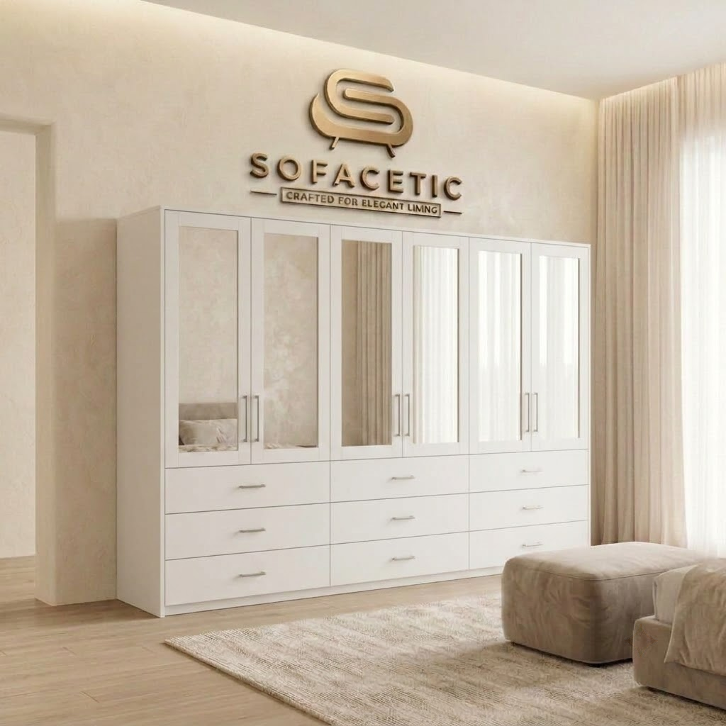 6 Door white color Wardrobe