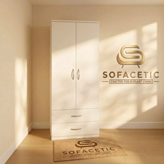 2 Door White Color Wardrobe