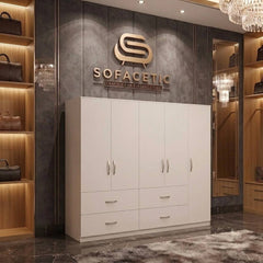 5 Door white color Wardrobe