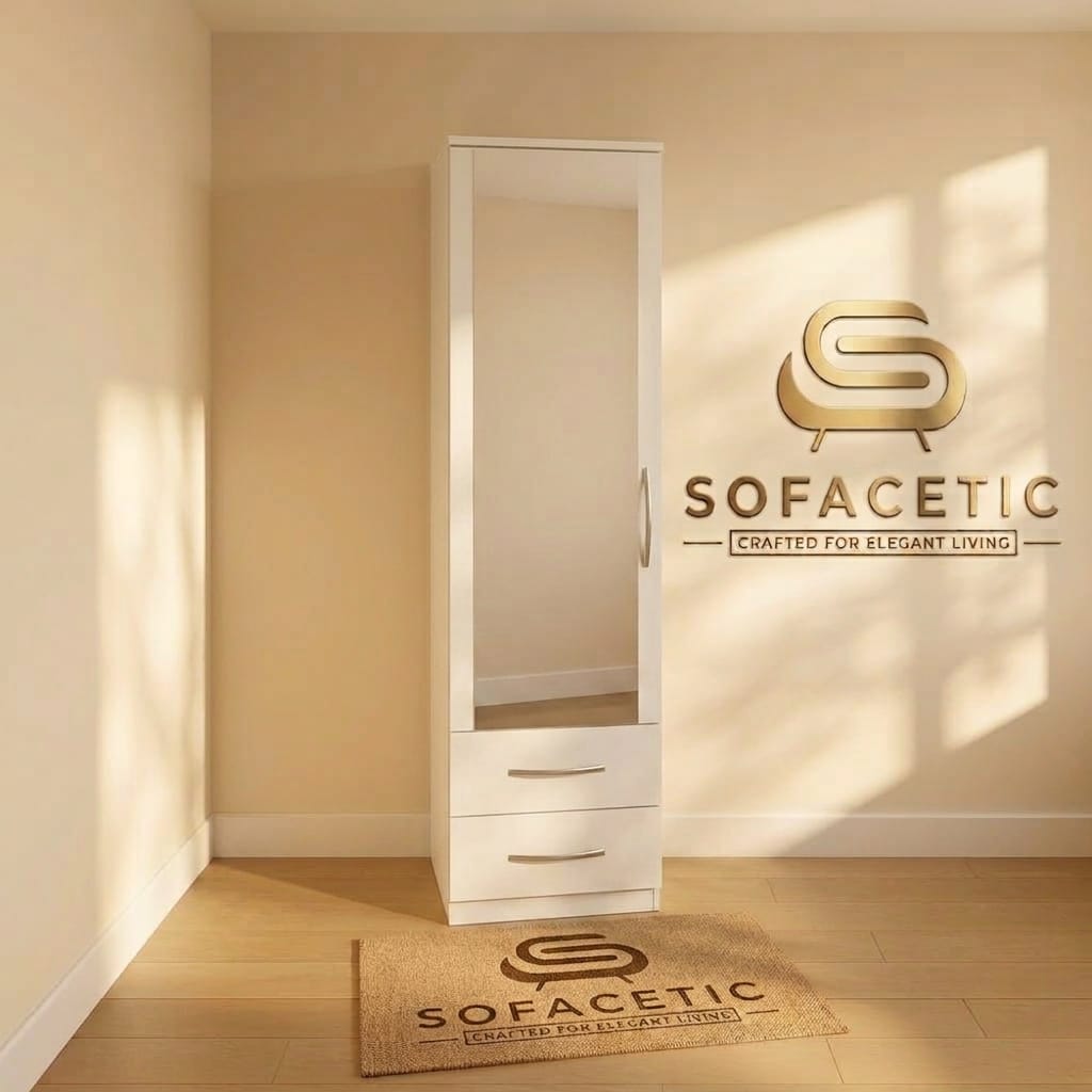 Single Door White Color Wardrobe