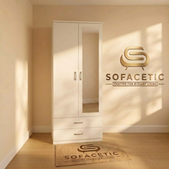2 Door White Color Wardrobe