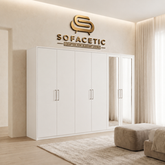 6 Door white color Wardrobe