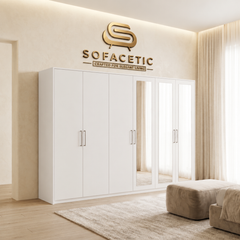 6 Door white color Wardrobe