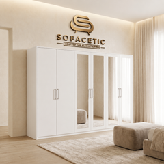 6 Door white color Wardrobe